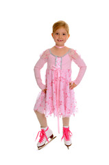 Child Figure Skater in Pink Costume