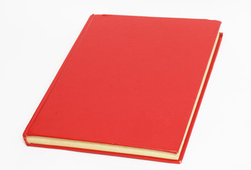Red book on white background