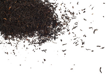 black tea on a white background