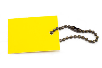 Yellow cardboard price or address tag macro