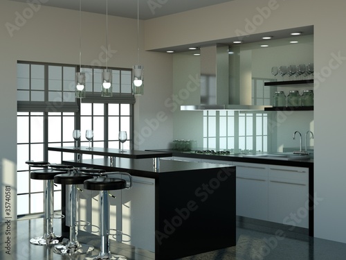 Küchendesign küche schwarz weiss stockfotos und lizenzfreie ...