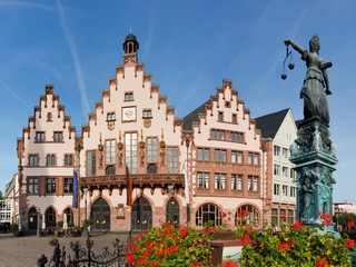 Obraz premium The Römer at Römerberg in Frankfurt, Germany
