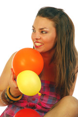 Fototapeta na wymiar Playing with balloons