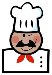 African American Chef Man Face Cartoon Mascot