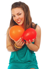 Fototapeta na wymiar Playing with balloons