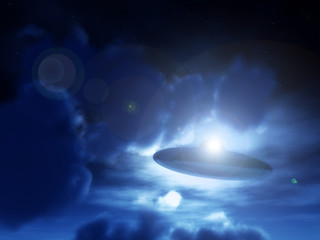 Obraz premium Nighttime UFO