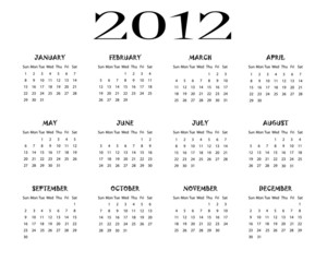 Calendar 2012
