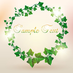Beautiful Circle Decorated Ivy Leaf Background