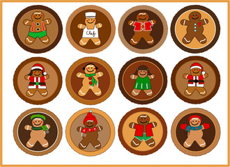 Gingerbread cookies set