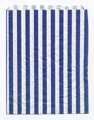 Blue white striped paper bag