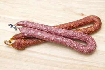 Italian salami sausgages