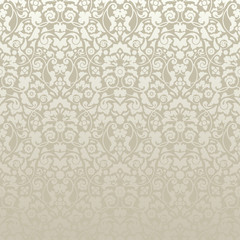 Seamless Damask Pattern Silver/Gold Wallpaper