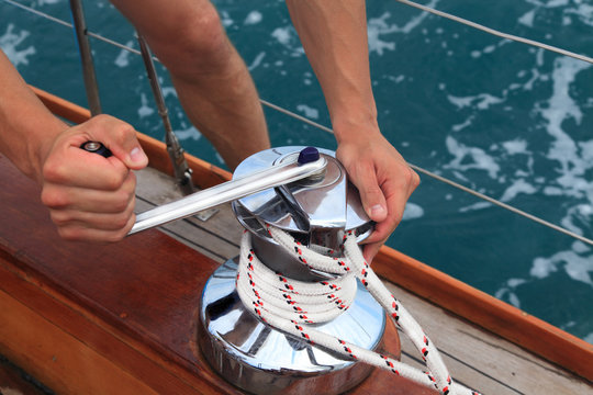 winch on a sailboat
