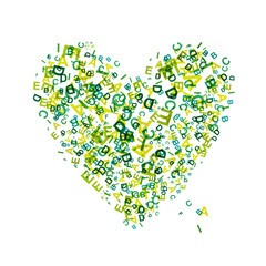 Heart shape with letters for your design