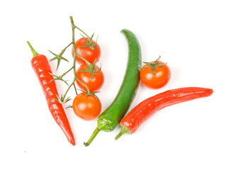 fresh vegetables isolated on white background