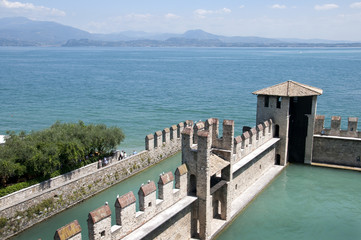 Castle in Sirmione on Lake Garda in Northern Italy