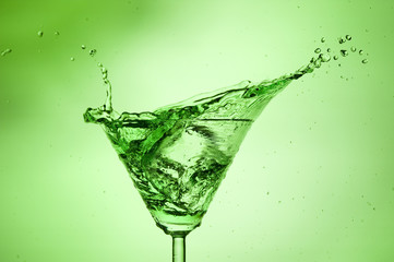 Splashing green cocktail