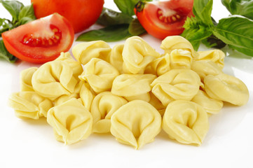 Tortellini on white