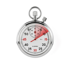 Stopwatch on white background with clipping path
