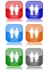 Couple  "6 buttons of different colors"