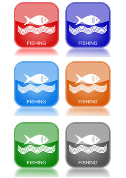 Fishing  "6 buttons of different colors"