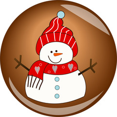 snowman christmas button