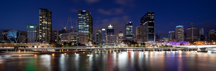 Brisbane Panorama from Southbank - obrazy, fototapety, plakaty