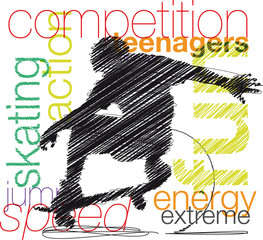 Abstract sketch of skater
