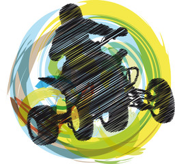 Sketch of Sportsman riding quad bike © Aroastock