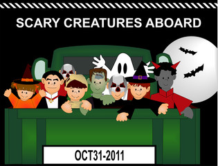 On board scary creatures