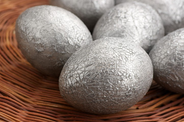 Silver Easter eggs