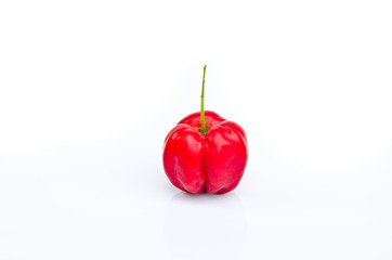red cherry fruit isolated on white background