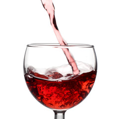 Stream of red wine