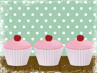 cherry cupcake background