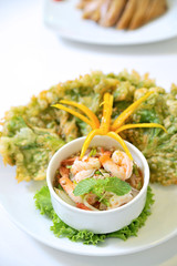 seafood herb salad ( Thai food)