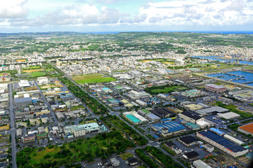 Fototapeta na wymiar aerial photo of okinawa japan