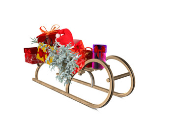 Schlitten mit Geschenken