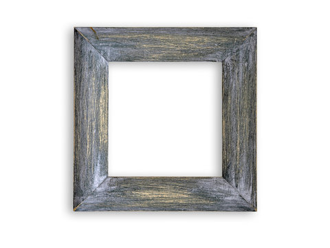 Shabby chic empty picture frame on white background