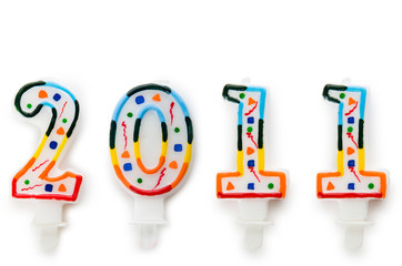 2011 made with cake candles