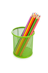 Colourful pencils isolated on white