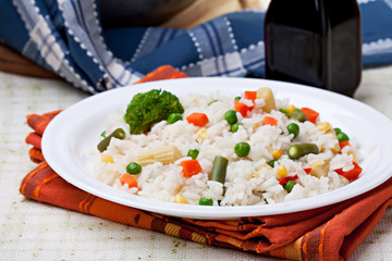 Rice and vegetables