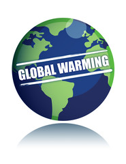 global warming globe with sign illustration