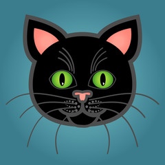 Cartoon black cat