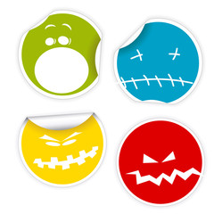 Set of Halloween smiles labels