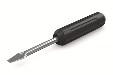 Screwdriver on white background. Isolated 3D image
