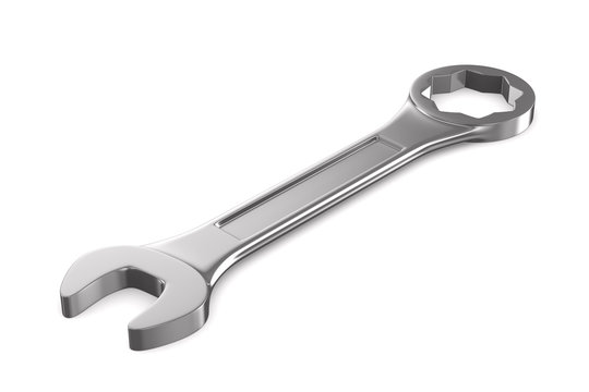 Wrench on white background. Isolated 3D image
