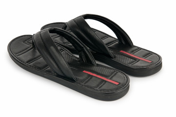 Beach shoes isolated on the white background