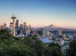 Cercles muraux Lieux américains Coucher de soleil de Seattle