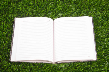 Notebook in the grass