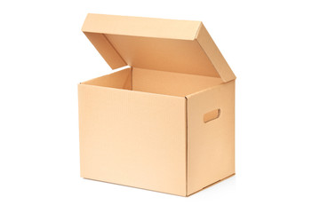 An open paper box